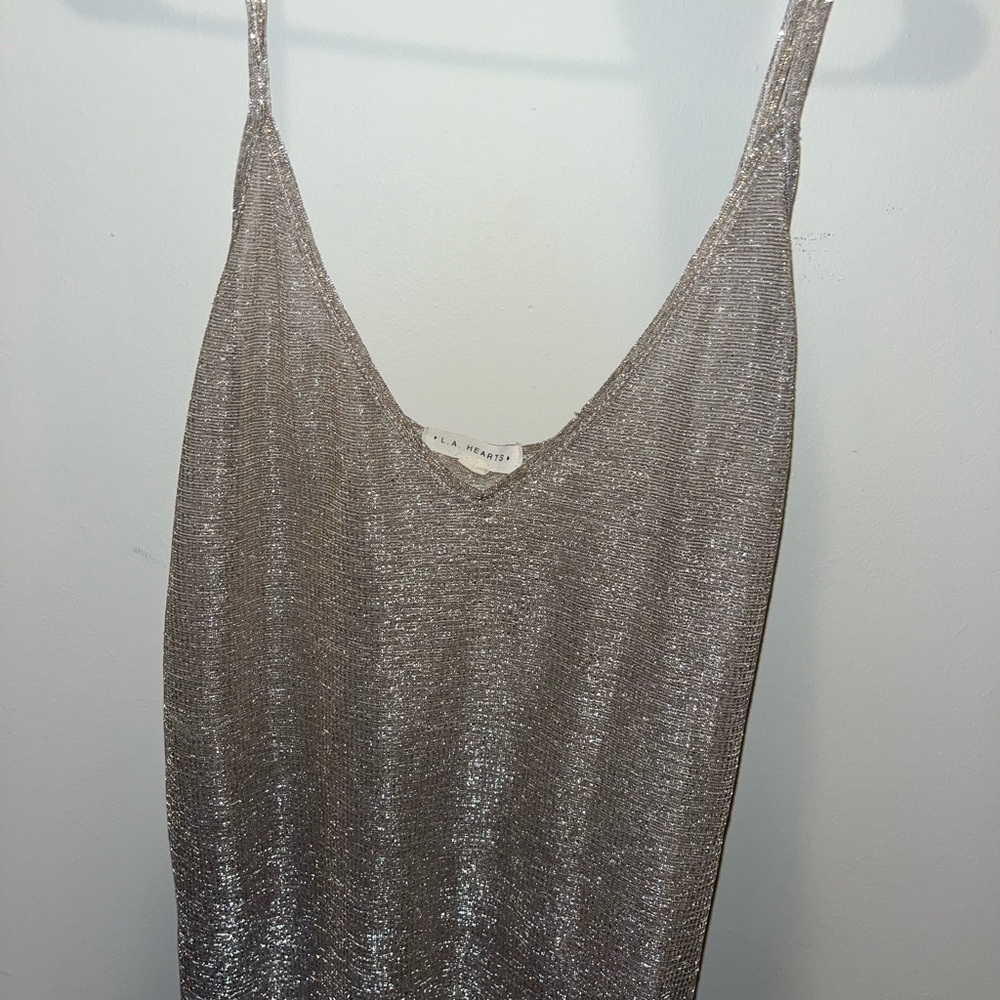 L.A. Hearts Glittering Silver Dress